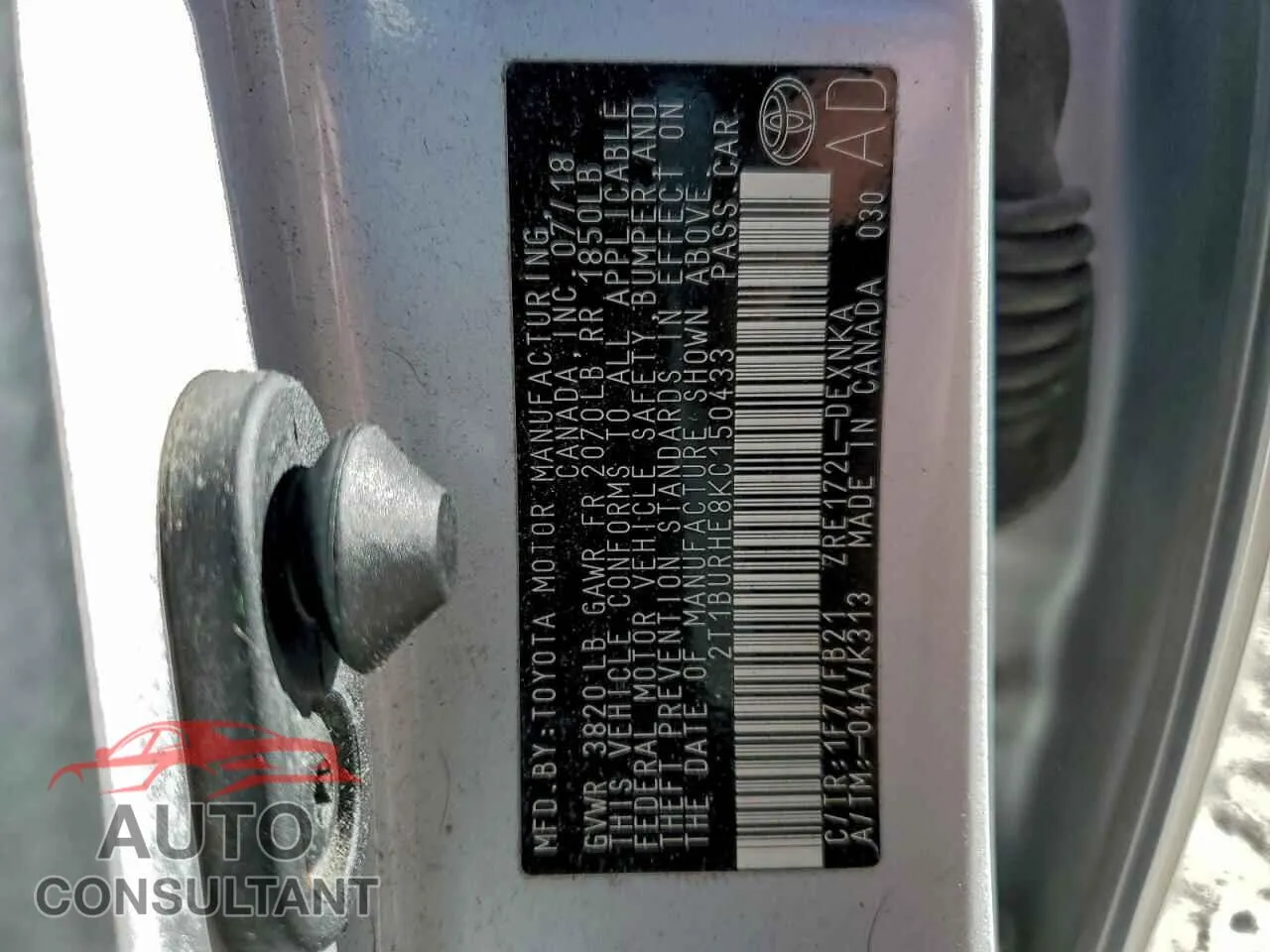 2019 TOYOTA COROLLA Damaged VIN 2T1BURHE8KC150433 – photo 13