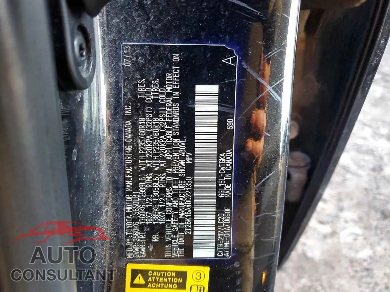 2013 LEXUS RX350 Damaged VIN 2T2BK1BA4DC221350 – photo 12 2013 LEXUS RX350 Damaged VIN 2T2BK1BA4DC221350 – photo 12