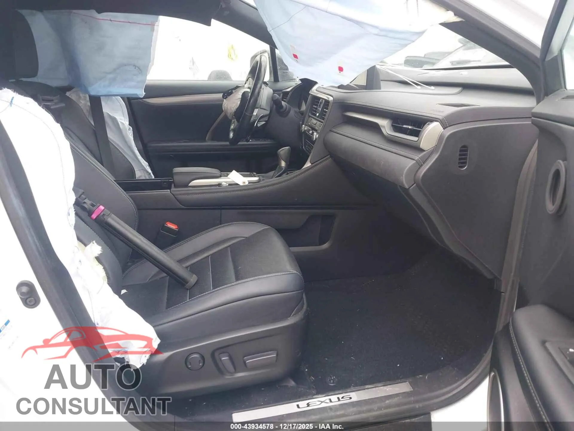 2020 LEXUS RX 350 Damaged VIN 2T2SZMDAXLC245922 – interior seats 2020 LEXUS RX 350 Damaged VIN 2T2SZMDAXLC245922 – interior seats