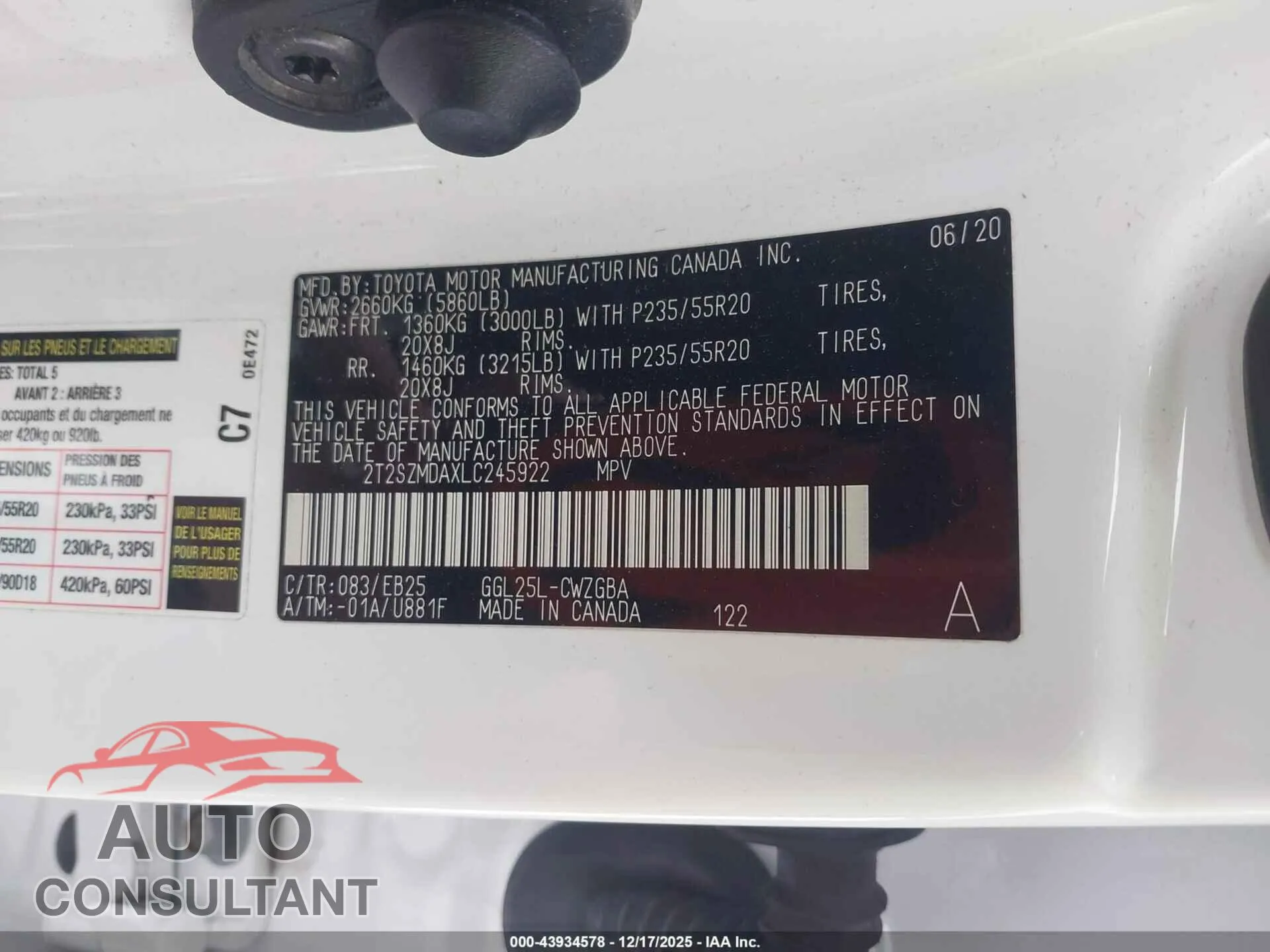 2020 LEXUS RX 350 Damaged VIN 2T2SZMDAXLC245922 – trunk area 2020 LEXUS RX 350 Damaged VIN 2T2SZMDAXLC245922 – trunk area