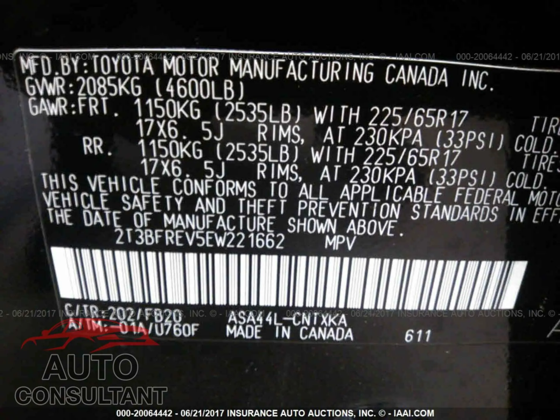 2014 Toyota Rav4 Used VIN 2T3BFREV5EW221662 – trunk area