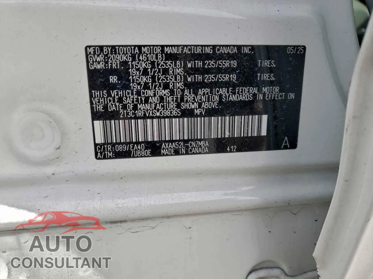 2025 TOYOTA RAV4 Damaged VIN 2T3C1RFVXSW398365 – photo 14