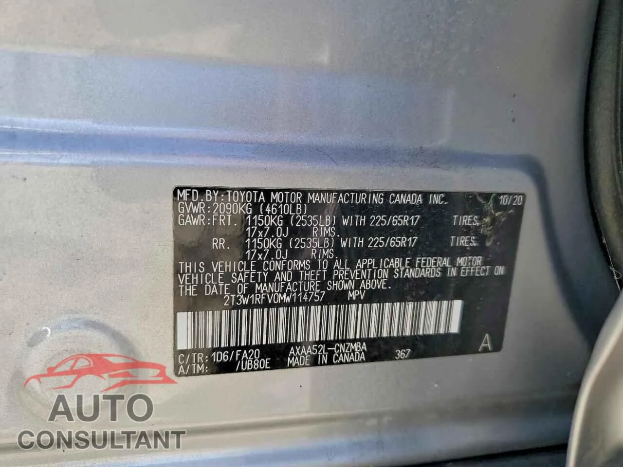 2021 TOYOTA RAV4 Damaged VIN 2T3W1RFV0MW114757 – photo 13