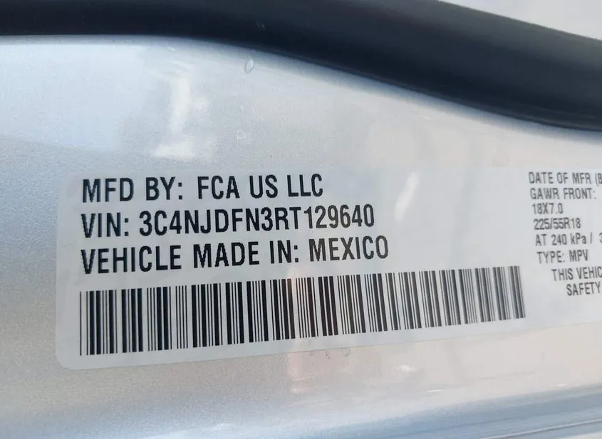 2024 Jeep Compass Used VIN 3C4NJDFN3RT129640 – front exterior 2024 Jeep Compass Used VIN 3C4NJDFN3RT129640 – front exterior