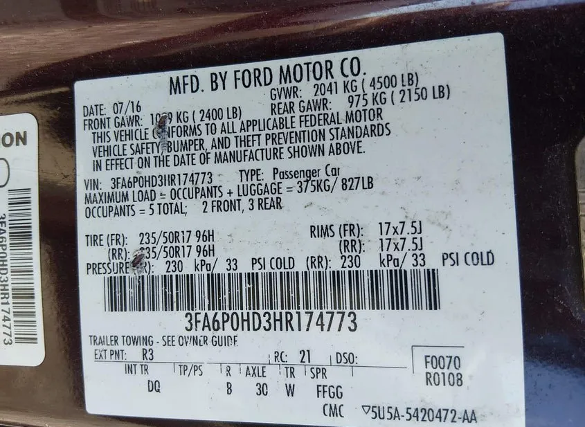 2017 FORD Fusion Used VIN 3FA6P0HD3HR174773 – photo 12