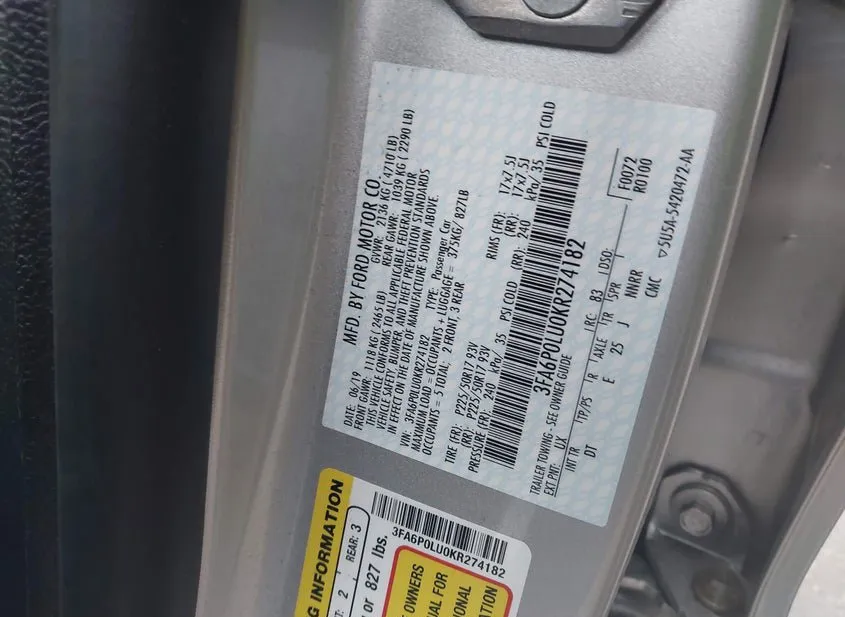 2019 FORD Fusion Used VIN 3FA6P0LU0KR274182 – photo 18