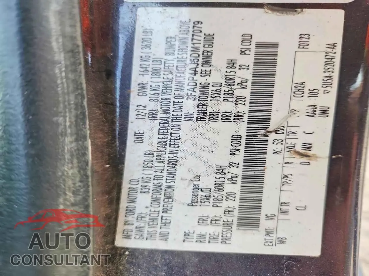 2013 FORD FIESTA Damaged VIN 3FADP4AJ5DM177079 – photo 12