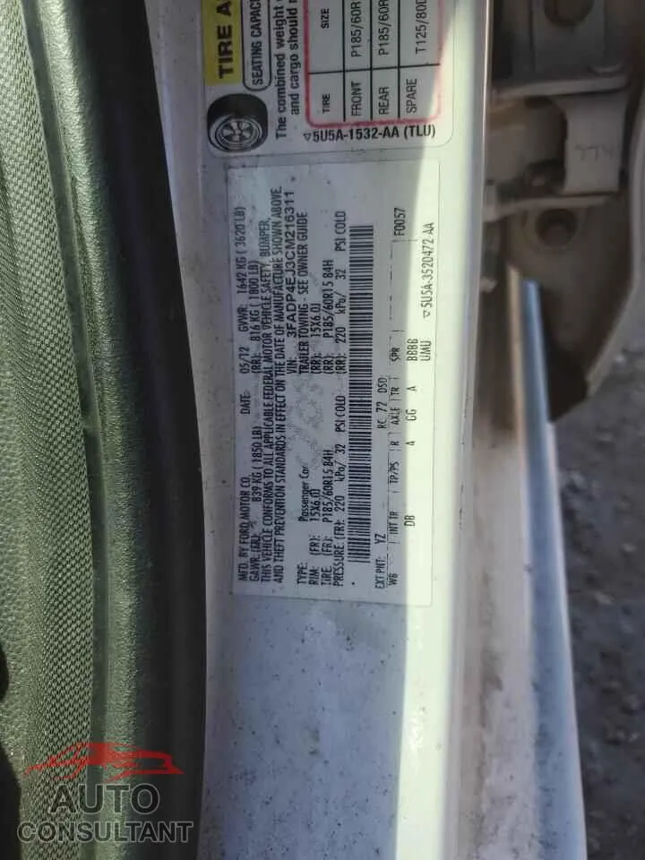 2012 FORD FIESTA Damaged VIN 3FADP4EJ3CM216311 – photo 12