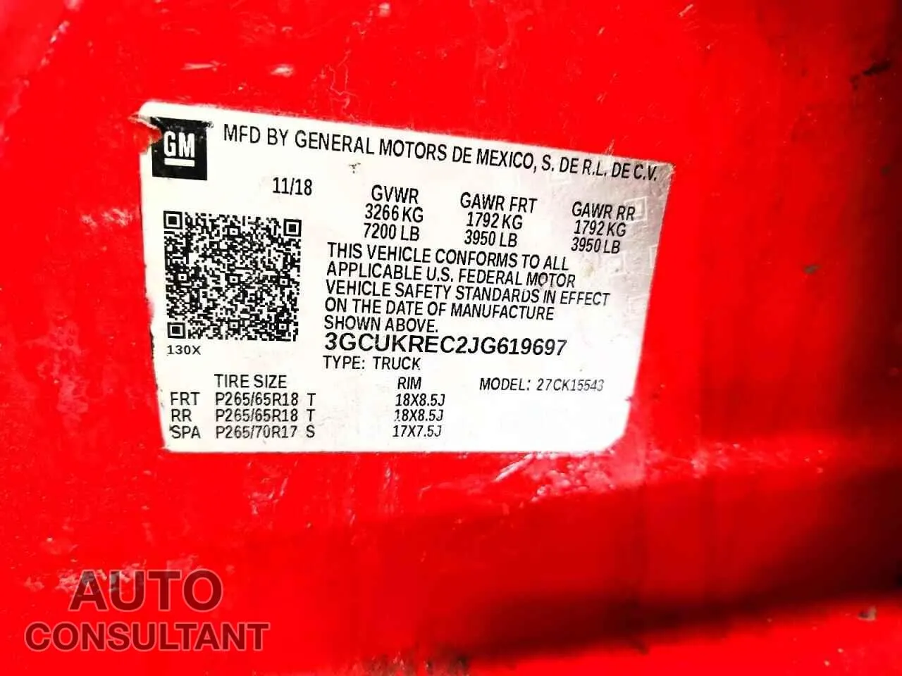 2018 CHEVROLET ALL Models Damaged VIN 3GCUKREC2JG619697 – photo 12