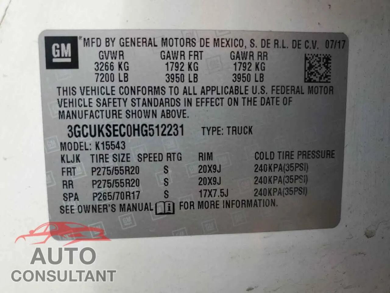 2017 CHEVROLET ALL Models Damaged VIN 3GCUKSEC0HG512231 – photo 13