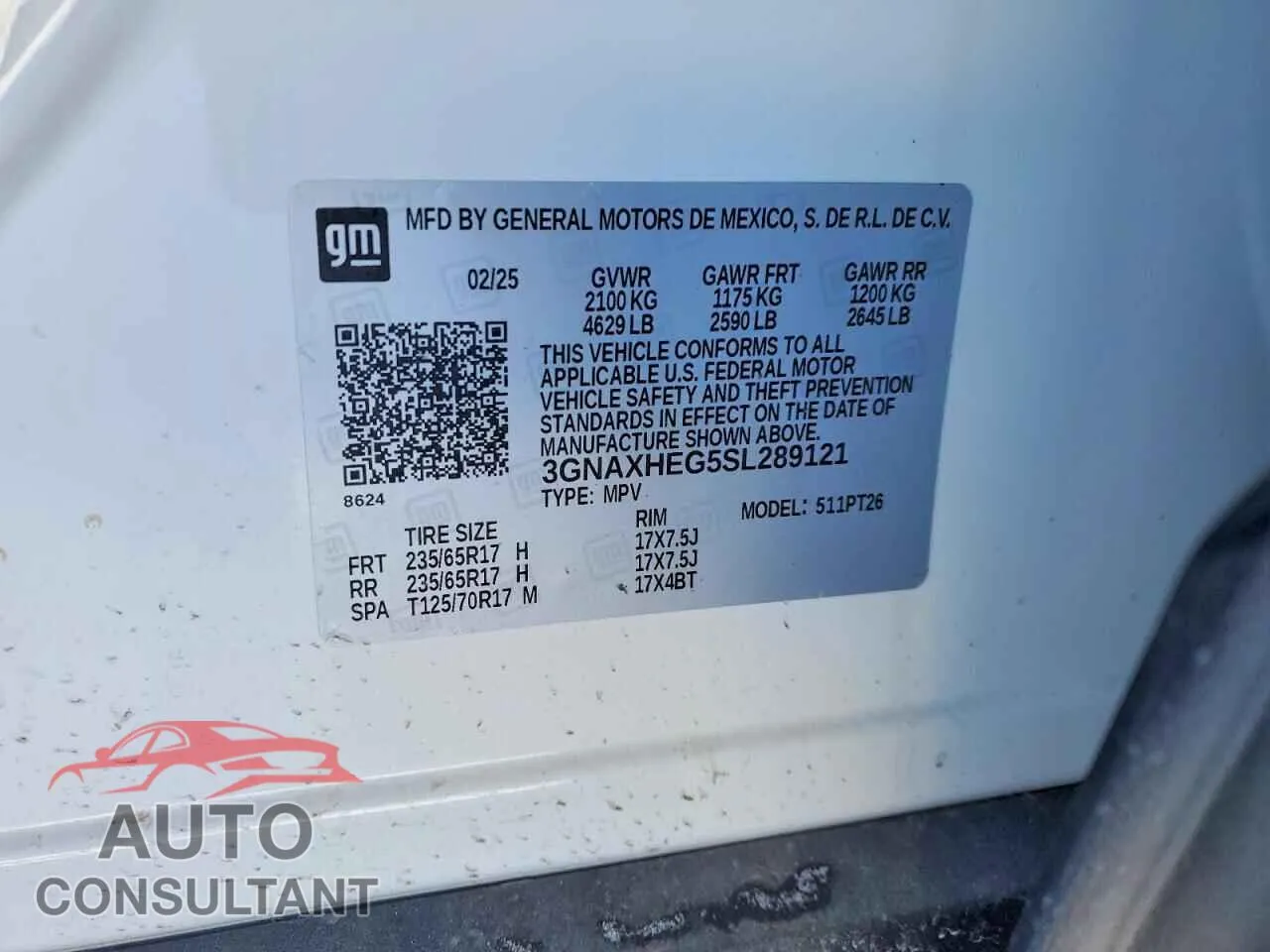 2025 CHEVROLET EQUINOX Damaged VIN 3GNAXHEG5SL289121 – photo 14