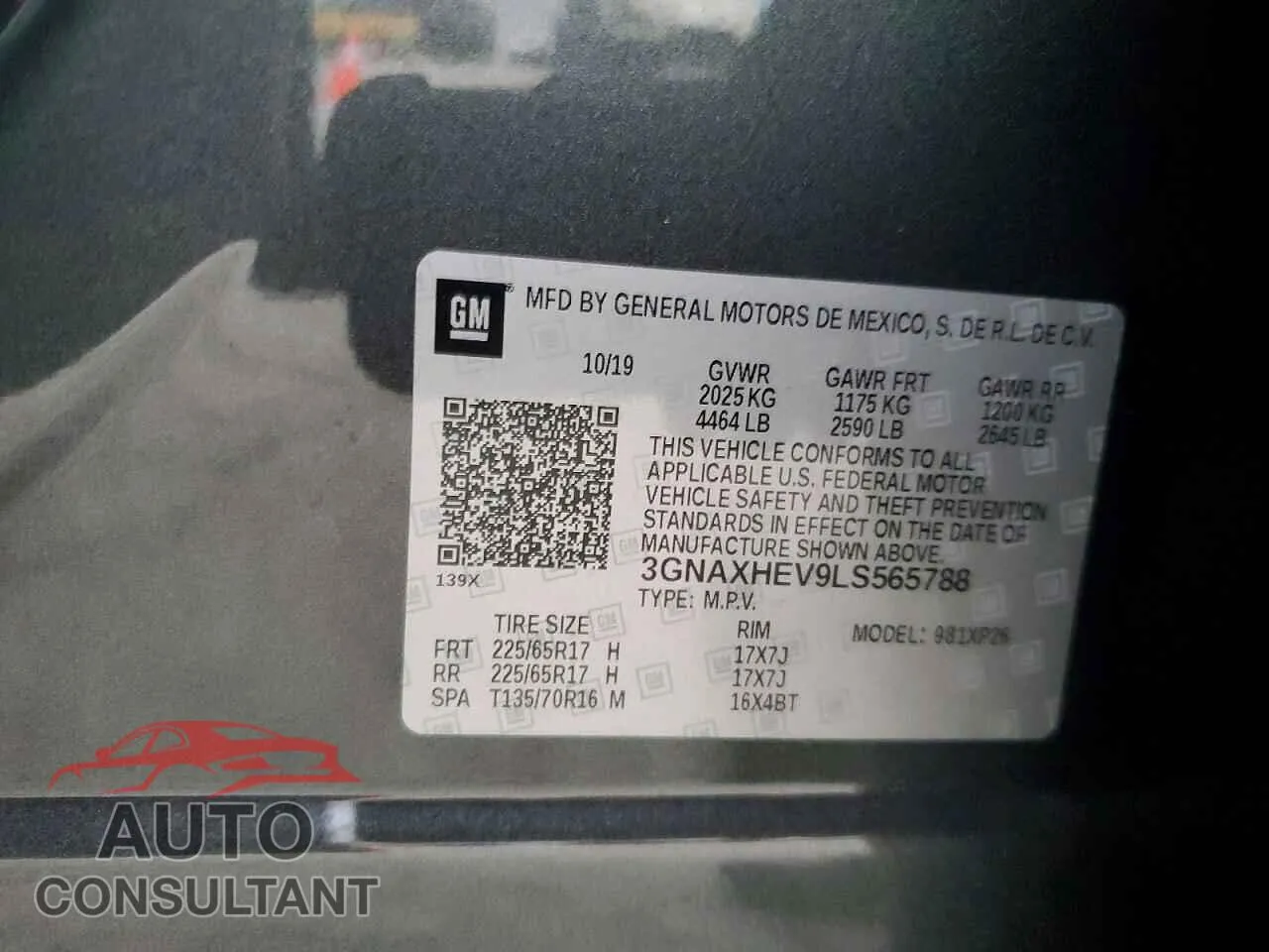 2020 CHEVROLET EQUINOX Damaged VIN 3GNAXHEV9LS565788 – photo 14