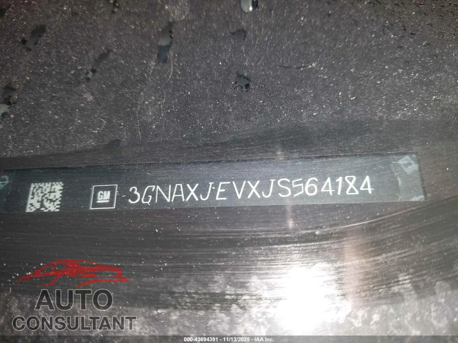 2018 CHEVROLET EQUINOX Damaged VIN 3GNAXJEVXJS564184 – trunk area