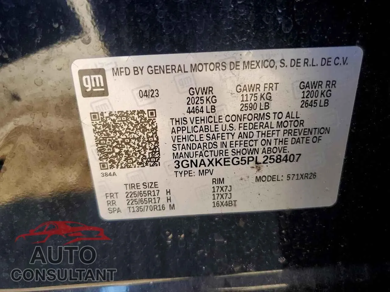 2023 CHEVROLET EQUINOX Damaged VIN 3GNAXKEG5PL258407 – photo 13