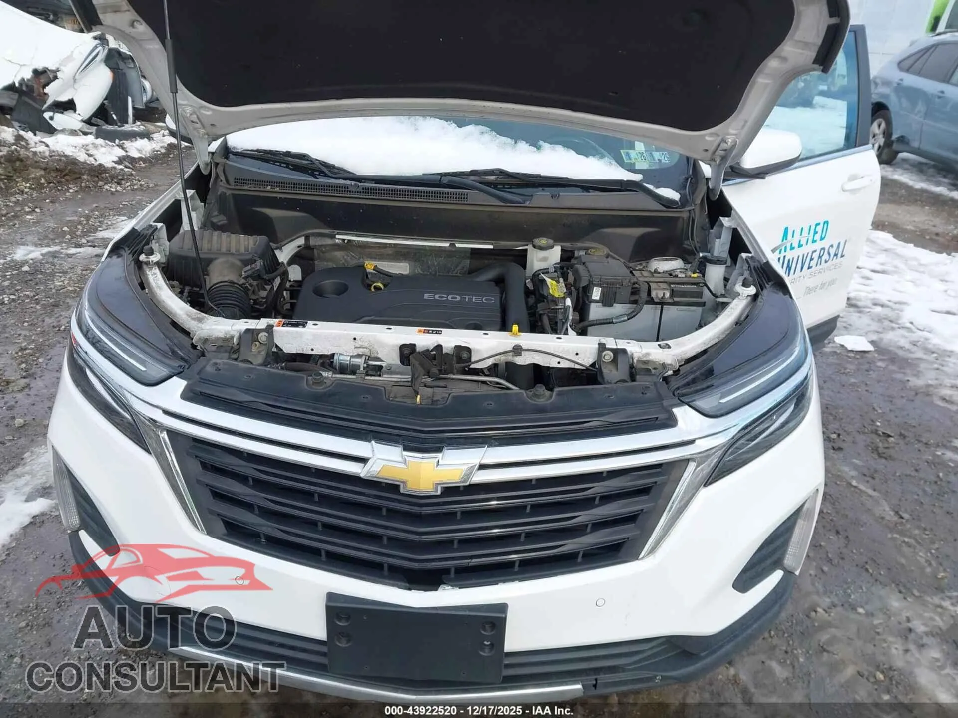 2022 CHEVROLET EQUINOX Damaged VIN 3GNAXUEV7NL218269 – odometer reading