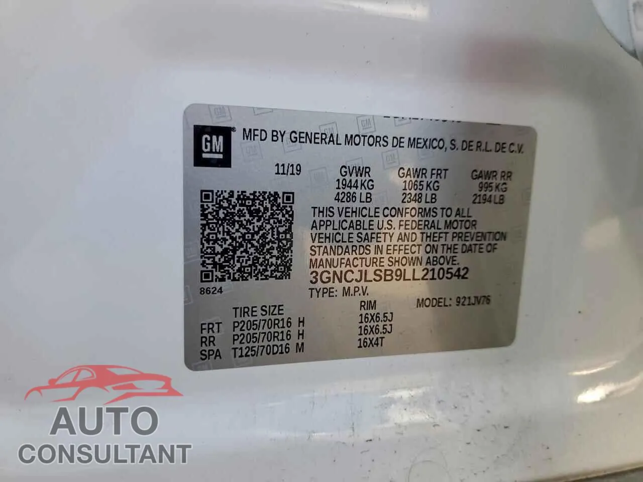 2020 CHEVROLET TRAX Damaged VIN 3GNCJLSB9LL210542 – photo 12 2020 CHEVROLET TRAX Damaged VIN 3GNCJLSB9LL210542 – photo 12