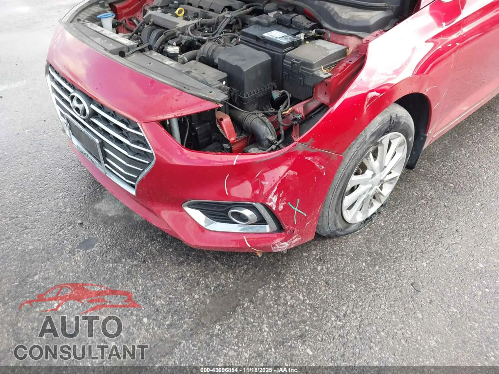 2020 HYUNDAI ACCENT Damaged VIN 3KPC24A61LE121438 – engine bay