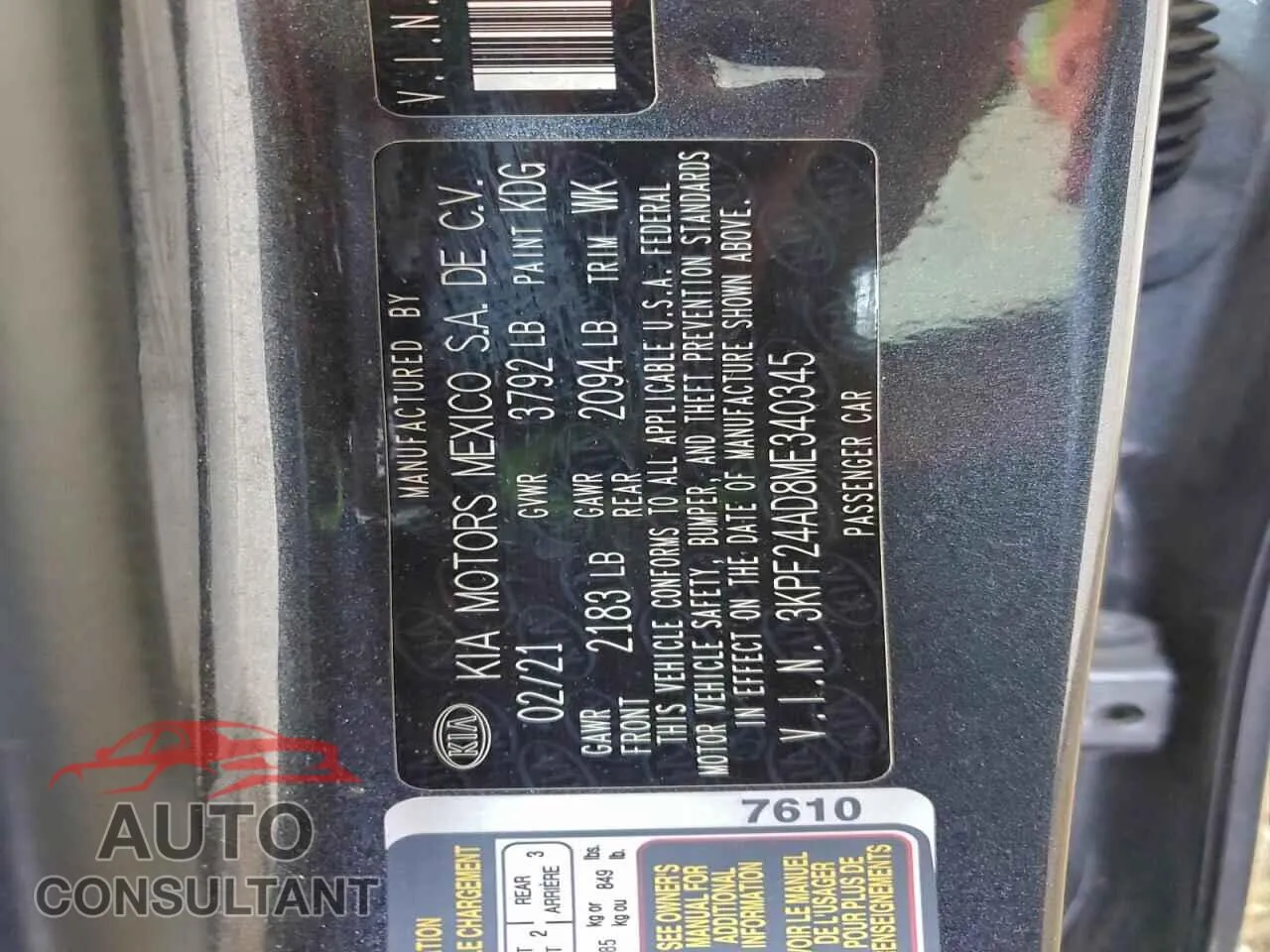 2021 KIA FORTE Damaged VIN 3KPF24AD8ME340345 – photo 13