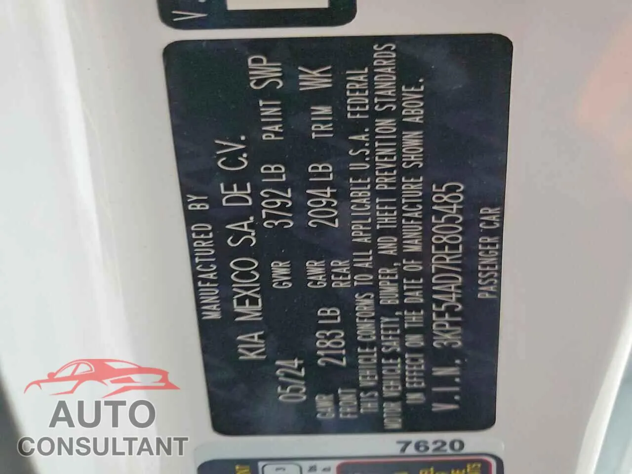2024 KIA FORTE Damaged VIN 3KPF54AD7RE805485 – photo 12