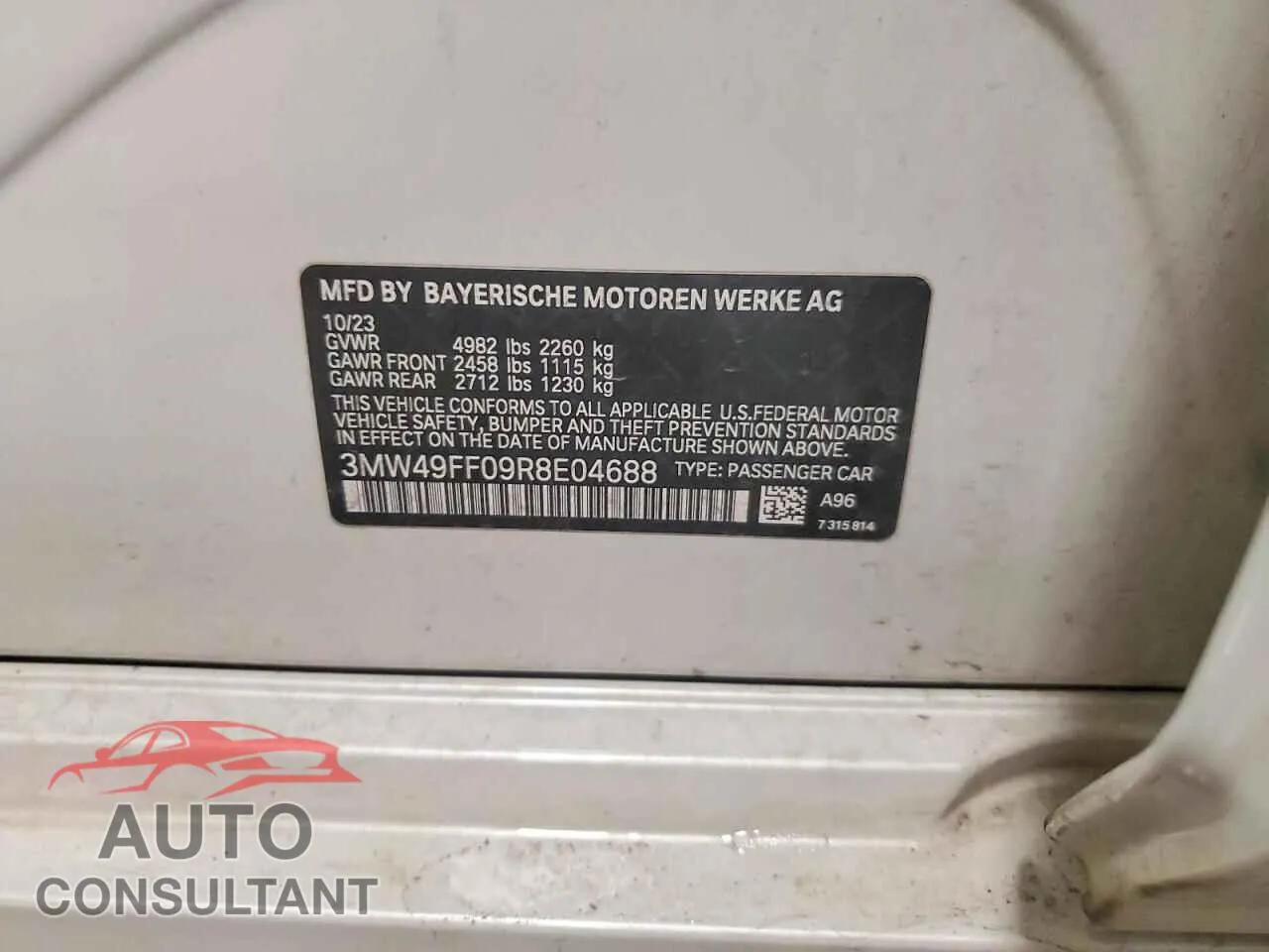2024 BMW M3 Used VIN 3MW49FF09R8E04688 – photo 12