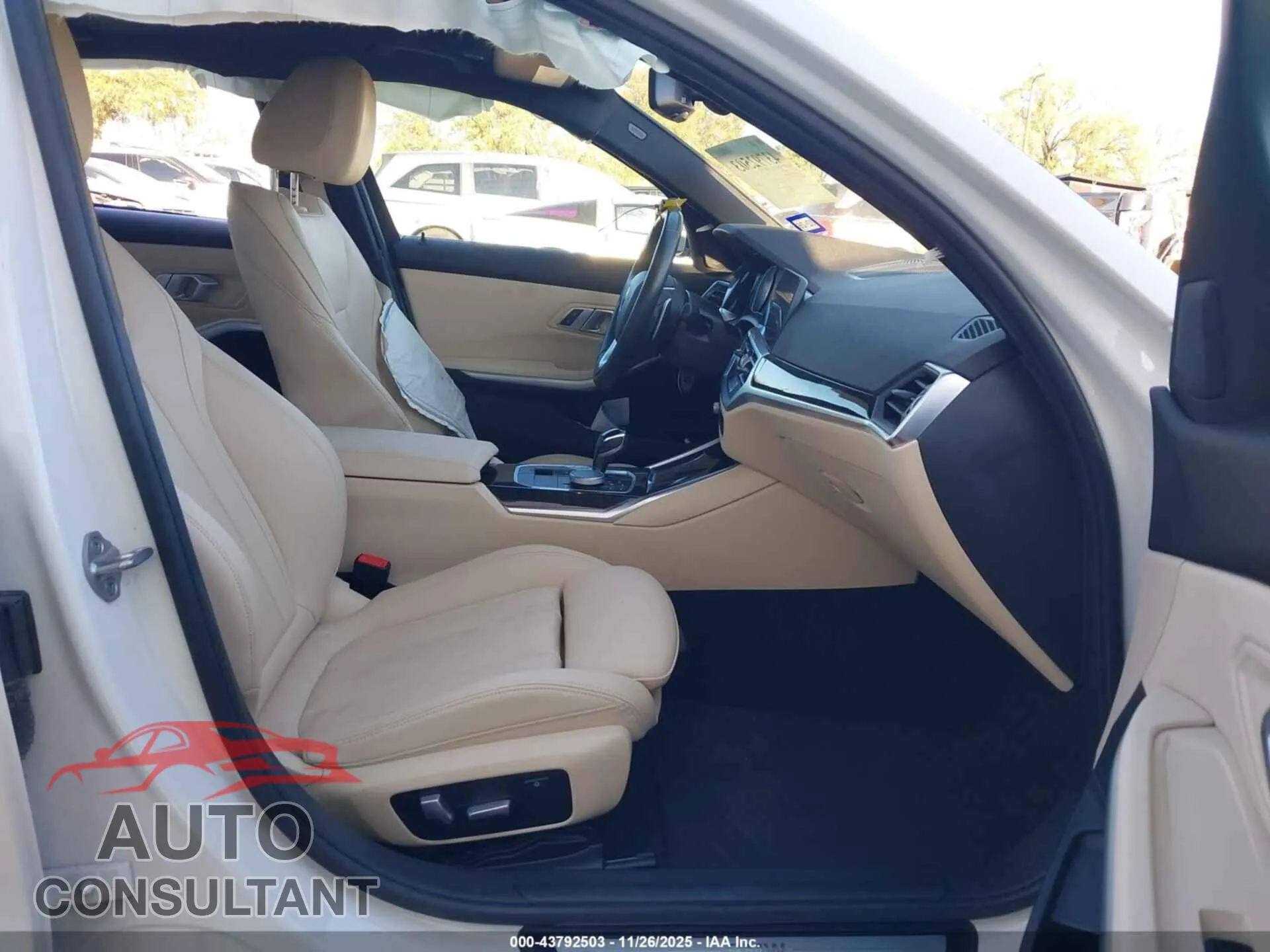 2021 BMW 330I Damaged VIN 3MW5R1J07M8B91098 – interior seats