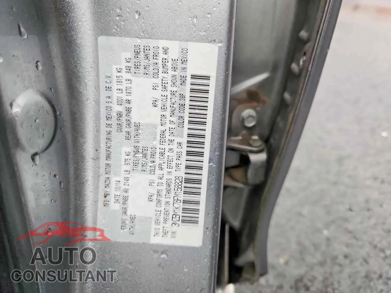 2015 MAZDA 3 Damaged VIN 3MZBM1K78FM158828 – photo 12 2015 MAZDA 3 Damaged VIN 3MZBM1K78FM158828 – photo 12