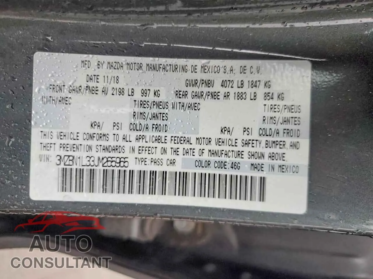 2018 MAZDA 3 Damaged VIN 3MZBN1L33JM265965 – photo 13