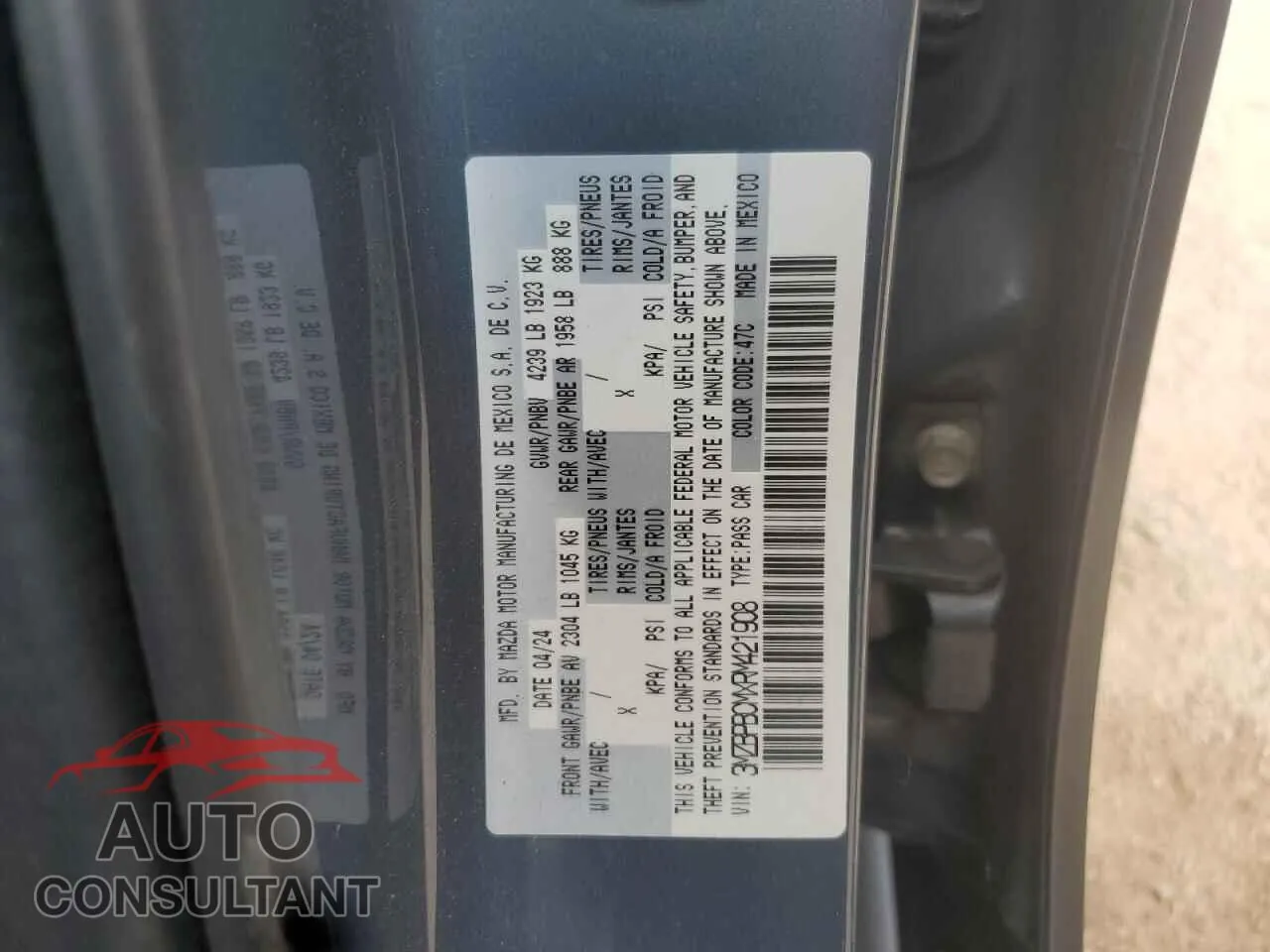 2024 MAZDA 3 Damaged VIN 3MZBPBCMXRM421908 – photo 12