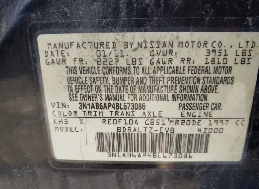 2011 NISSAN Sentra Used VIN 3N1AB6AP4BL673086 – photo 17