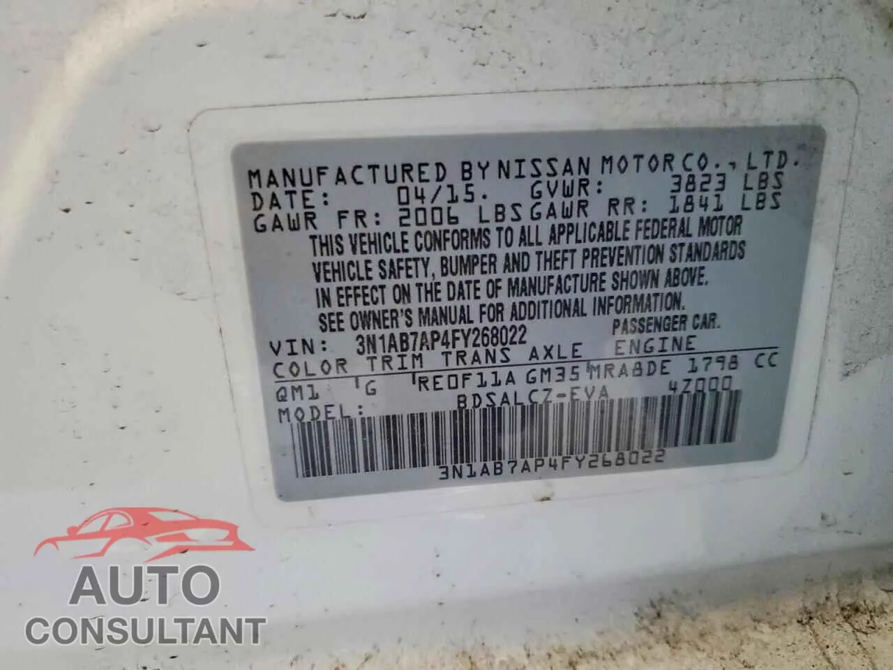 2015 NISSAN SENTRA Damaged VIN 3N1AB7AP4FY268022 – photo 12