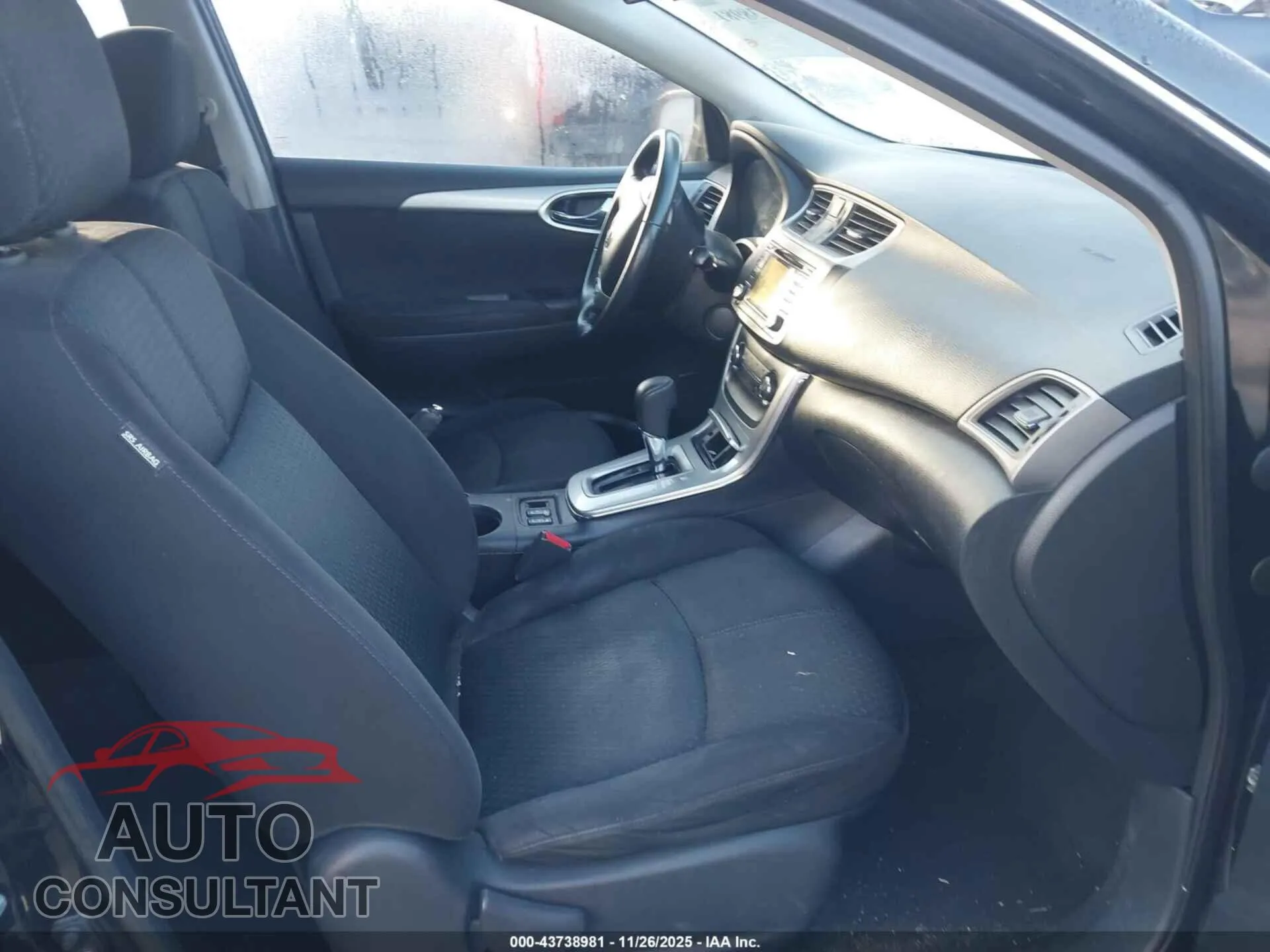 2015 NISSAN SENTRA Damaged VIN 3N1AB7AP5FY360935 – interior seats