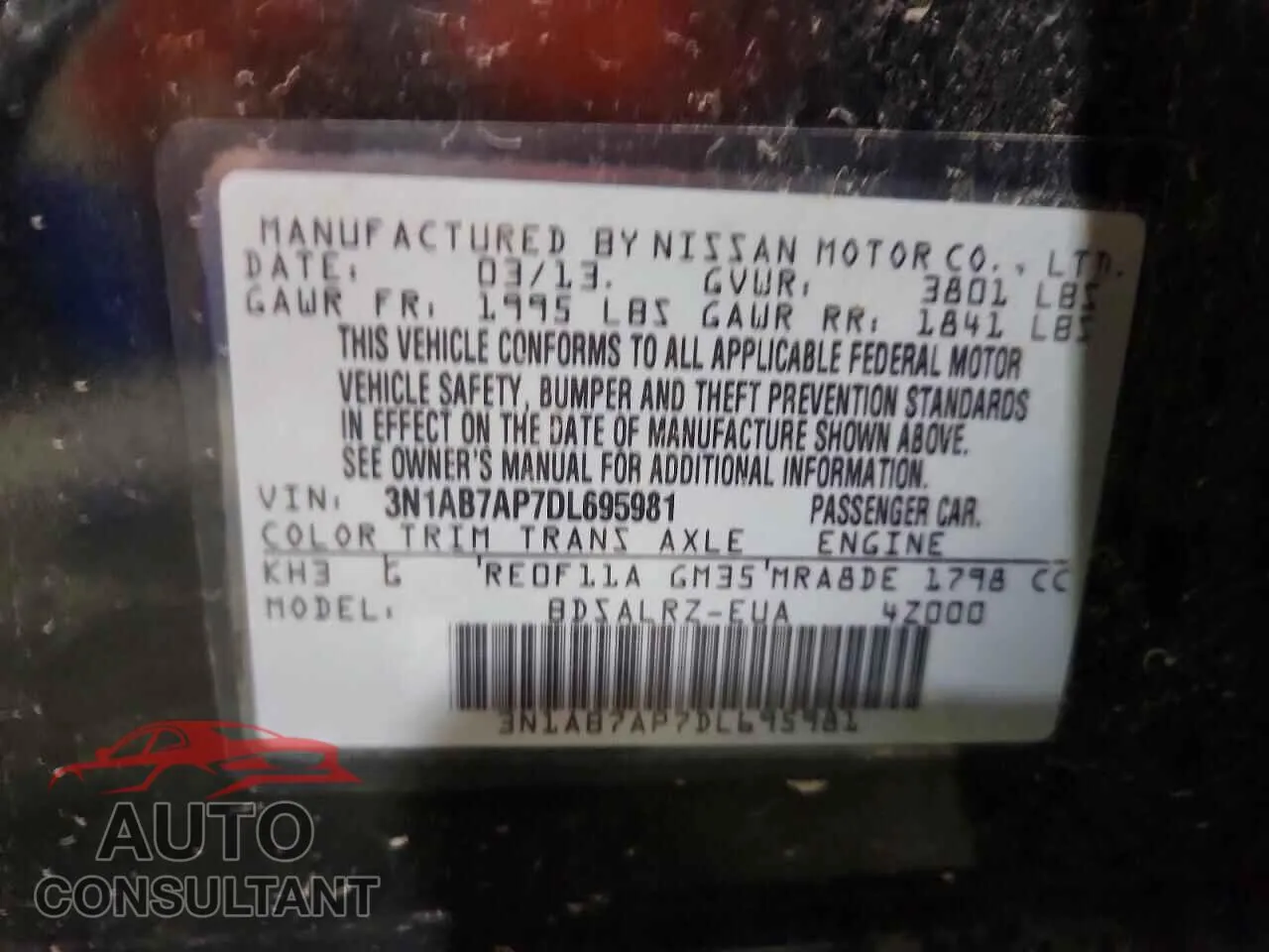 2013 NISSAN SENTRA Damaged VIN 3N1AB7AP7DL695981 – photo 13