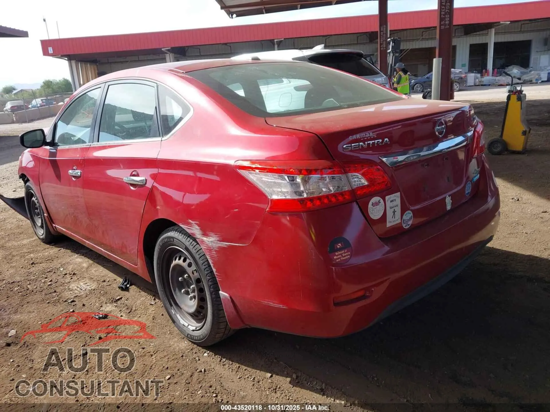 2013 NISSAN SENTRA Damaged VIN 3N1AB7AP9DL781227 – side profile