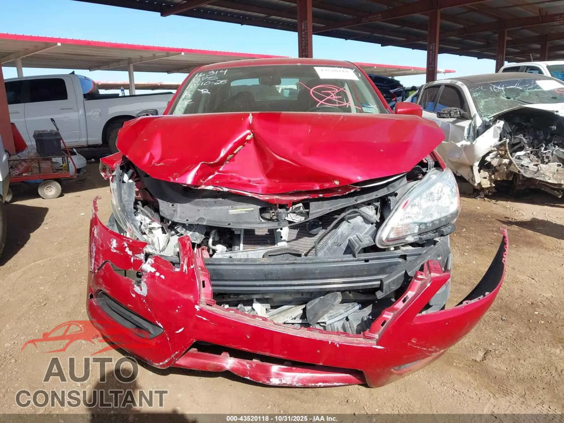 2013 NISSAN SENTRA Damaged VIN 3N1AB7AP9DL781227 – engine bay