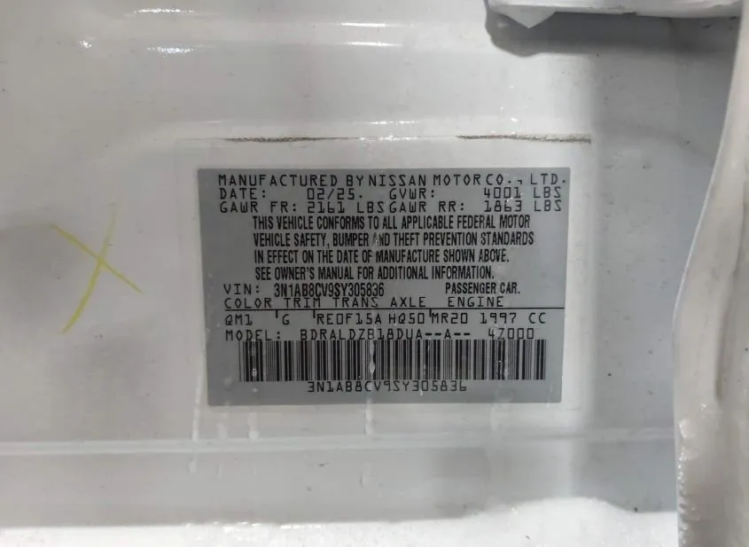 2025 NISSAN Sentra Used VIN 3N1AB8CV9SY305836 – photo 17