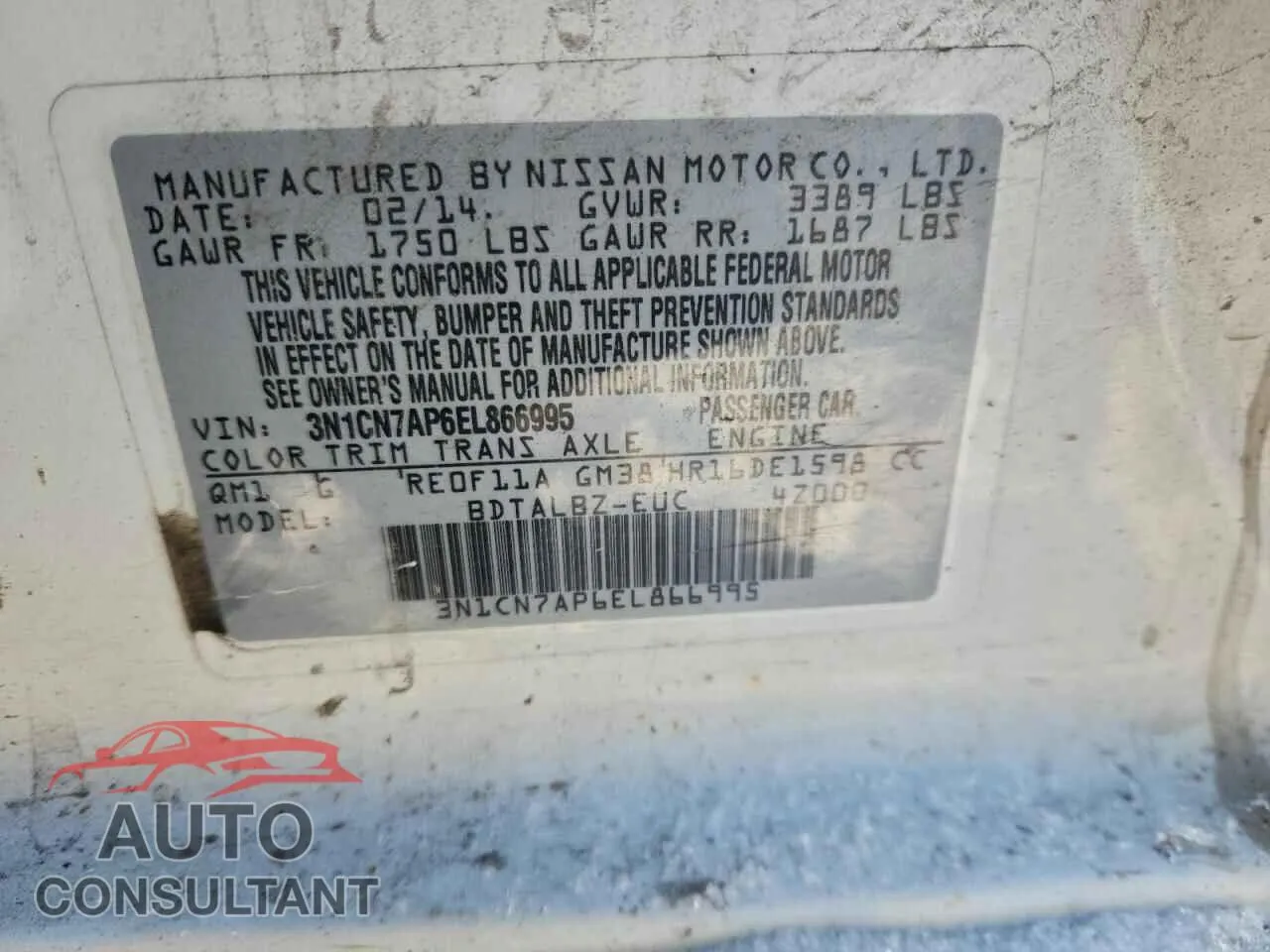 2014 NISSAN VERSA Damaged VIN 3N1CN7AP6EL866995 – photo 13
