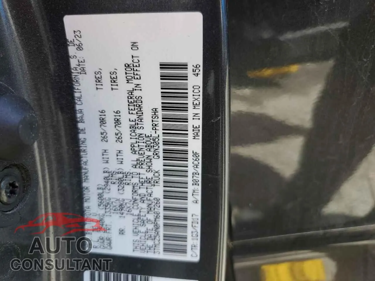 2023 TOYOTA TACOMA Damaged VIN 3TMCZ5AN0PM607260 – photo 12