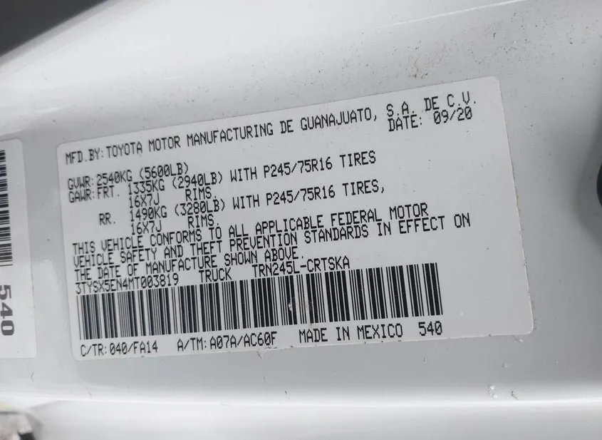 2021 TOYOTA Tacoma Used VIN 3TYSX5EN4MT003819 – photo 11