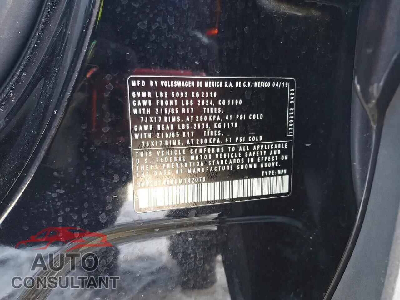 2019 VOLKSWAGEN TIGUAN Damaged VIN 3VV2B7AX0KM142079 – photo 14