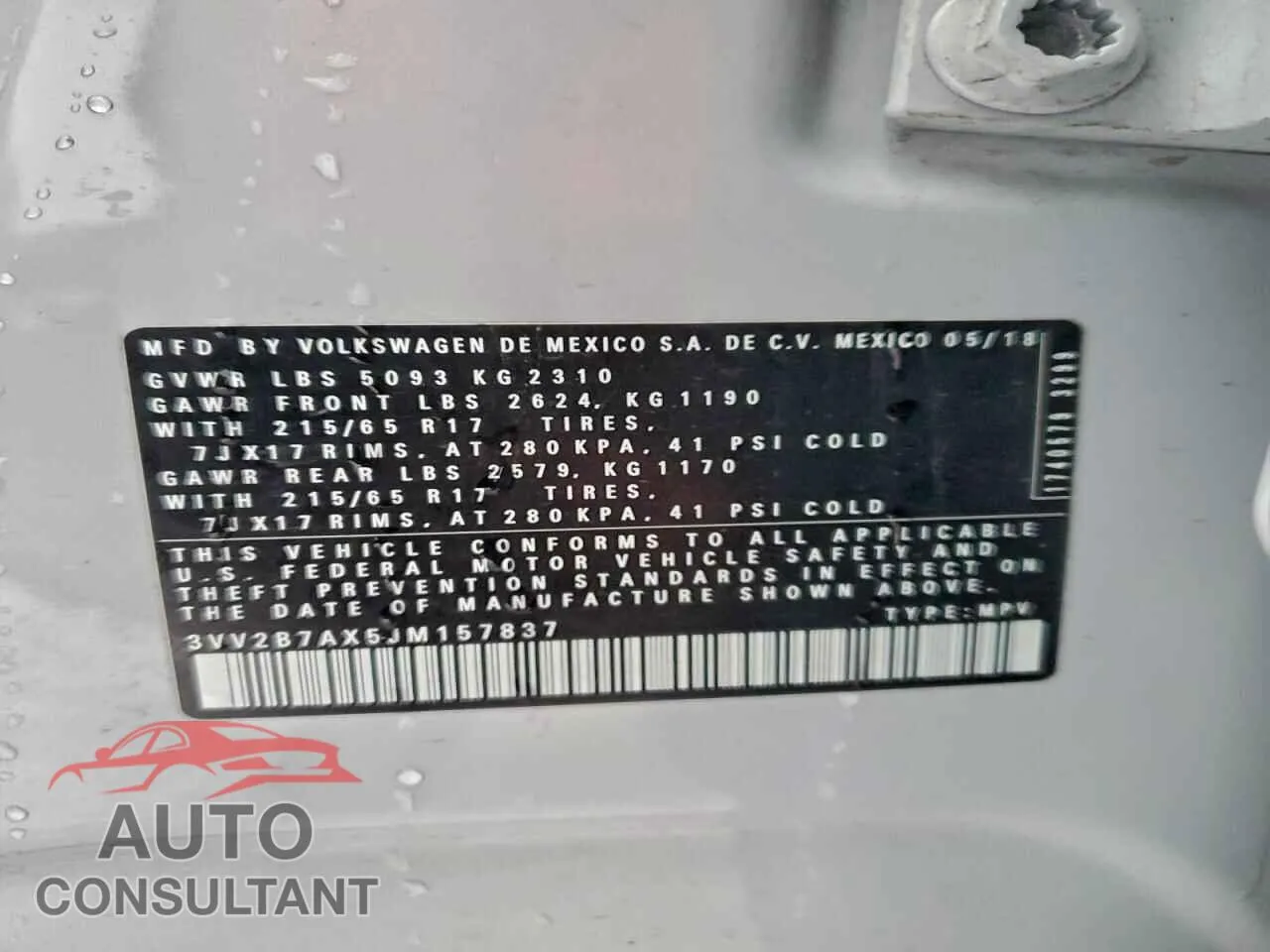 2018 VOLKSWAGEN TIGUAN Damaged VIN 3VV2B7AX5JM157837 – photo 12