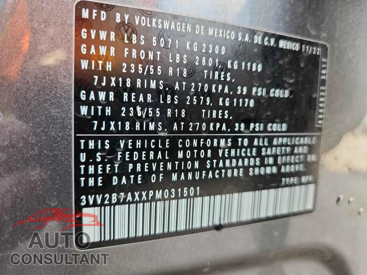 2023 VOLKSWAGEN TIGUAN Damaged VIN 3VV2B7AXXPM031501 – photo 14 2023 VOLKSWAGEN TIGUAN Damaged VIN 3VV2B7AXXPM031501 – photo 14