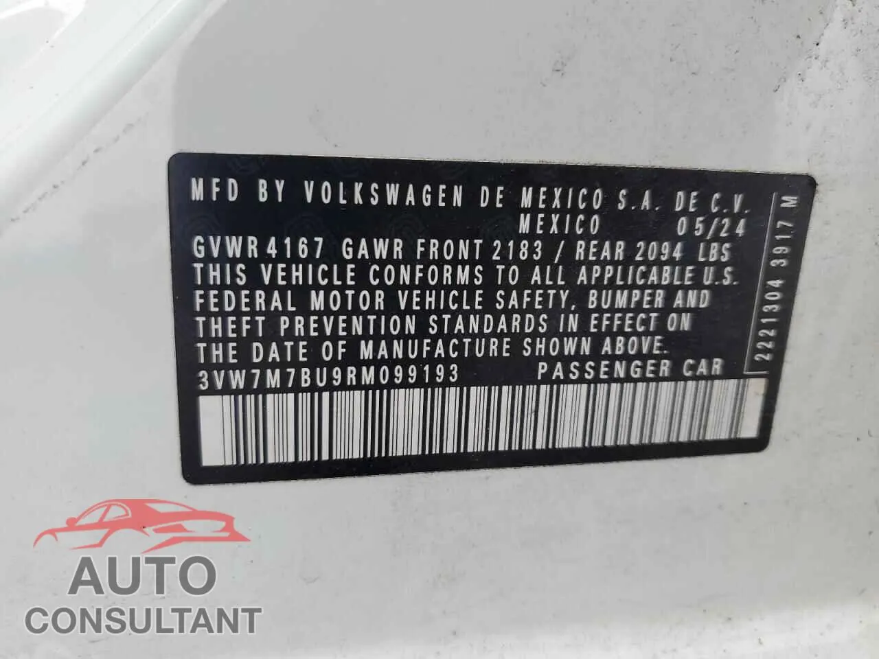 2024 VOLKSWAGEN JETTA Damaged VIN 3VW7M7BU9RM099193 – photo 12