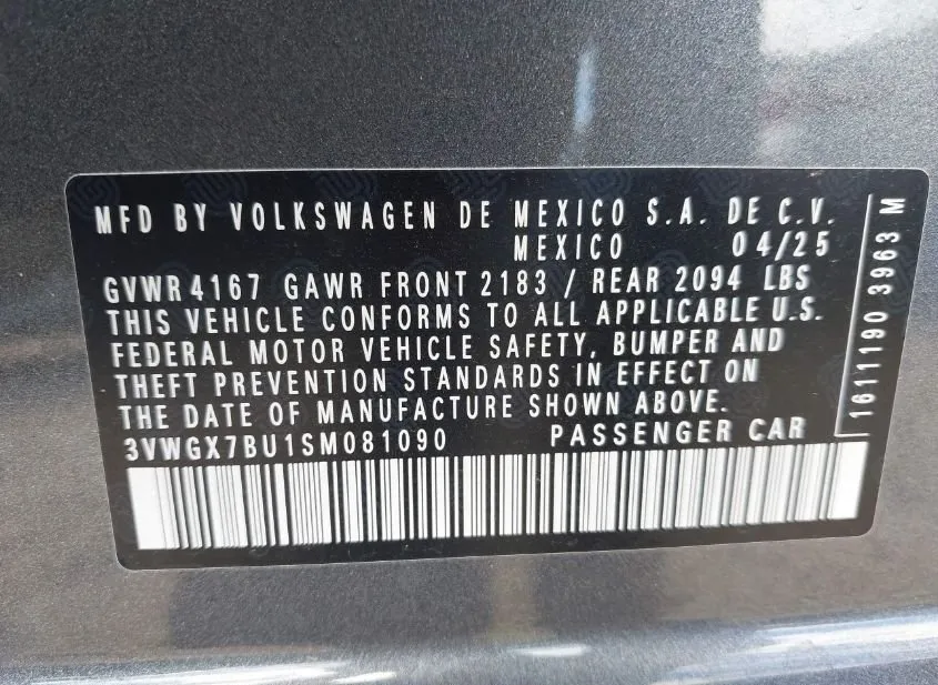 2025 VOLKSWAGEN Jetta Used VIN 3VWGX7BU1SM081090 – photo 12