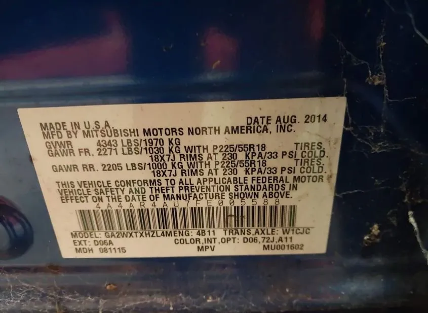 2015 MITSUBISHI Outlander Sport Used VIN 4A4AR4AU7FE005588 – photo 13