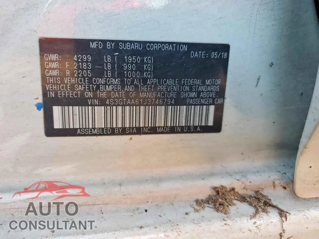 2018 SUBARU IMPREZA Damaged VIN 4S3GTAA61J3746794 – photo 12