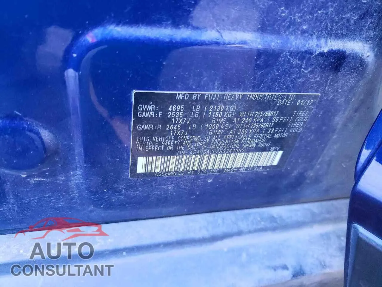 2017 SUBARU OUTBACK Damaged VIN 4S4BSACC3H3341932 – photo 12