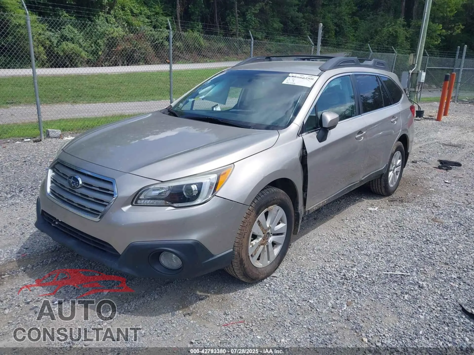 2016 SUBARU OUTBACK Damaged VIN 4S4BSBCCXG3250435 – rear exterior
