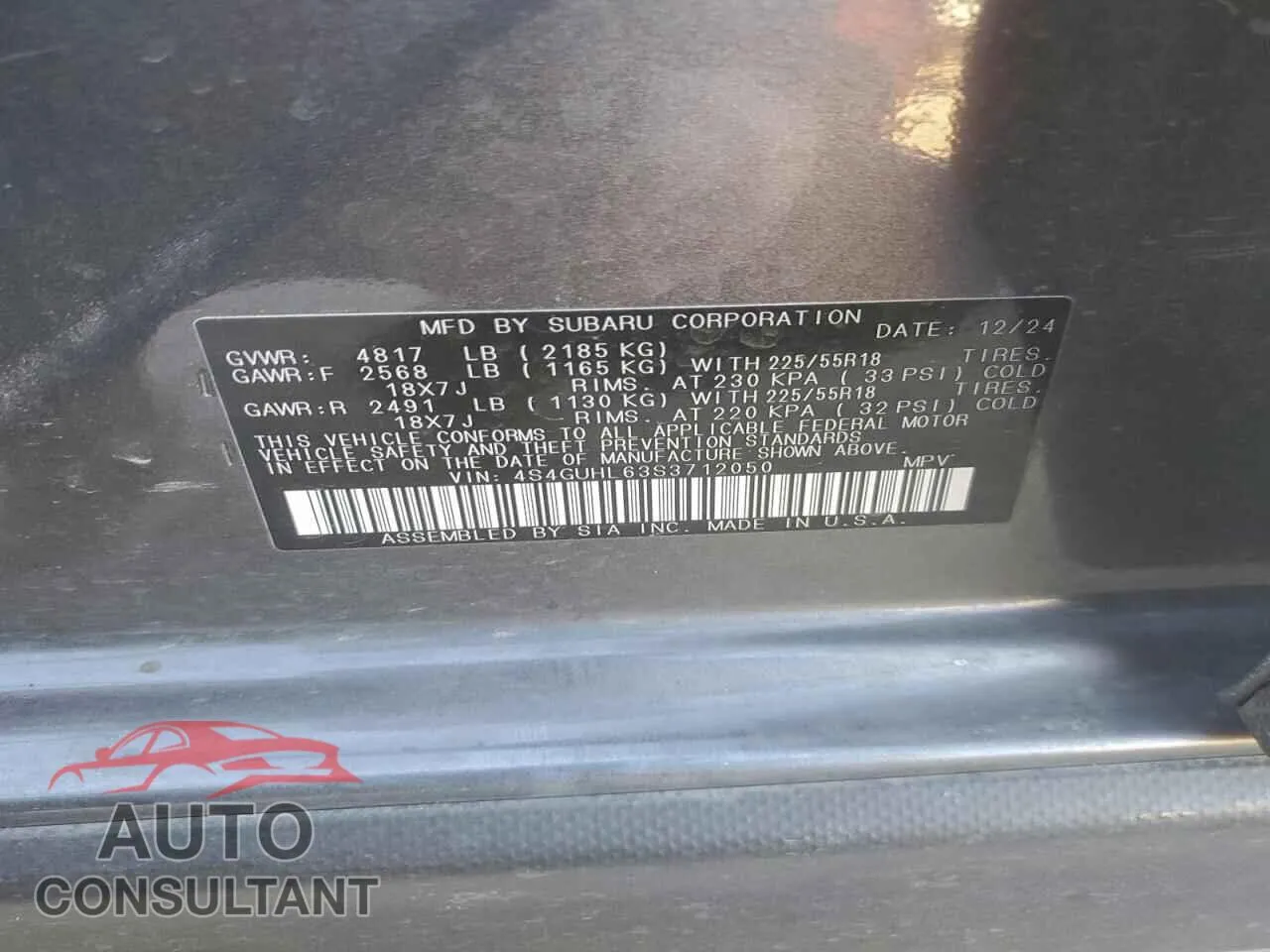 2025 SUBARU CROSSTREK Damaged VIN 4S4GUHL63S3712050 – photo 12 2025 SUBARU CROSSTREK Damaged VIN 4S4GUHL63S3712050 – photo 12