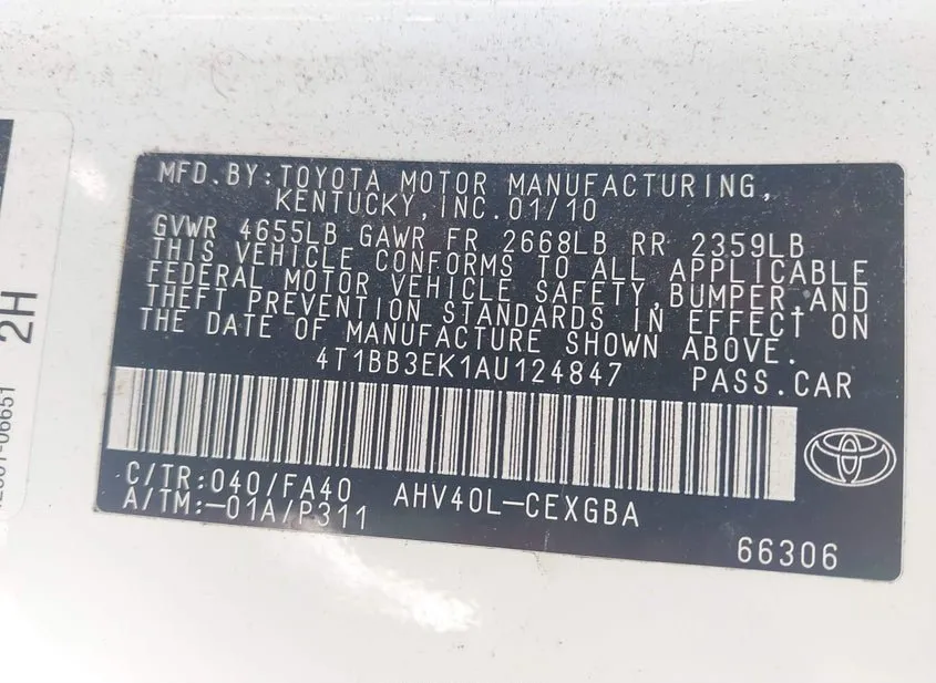 2010 TOYOTA Camry Used VIN 4T1BB3EK1AU124847 – photo 11 2010 TOYOTA Camry Used VIN 4T1BB3EK1AU124847 – photo 11