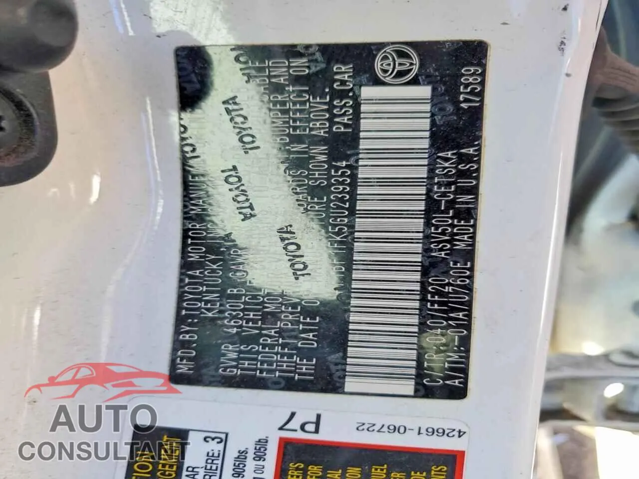 2016 TOYOTA CAMRY Damaged VIN 4T1BF1FK5GU239354 – photo 12 2016 TOYOTA CAMRY Damaged VIN 4T1BF1FK5GU239354 – photo 12